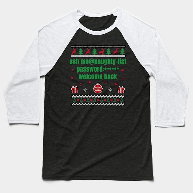 Tech Support Ugly Christmas Funny Computer IT Nerd Xmas Baseball T-Shirt by Dr_Squirrel